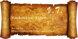 Vaskovits Tibor névjegykártya